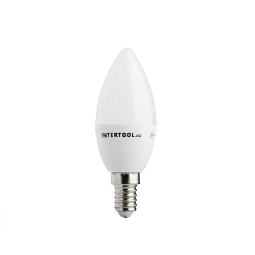 Лампа світлодіодна LED C37, E14, 5Вт, 150-300В, 4000K, 30000г, гарантія 3 роки.