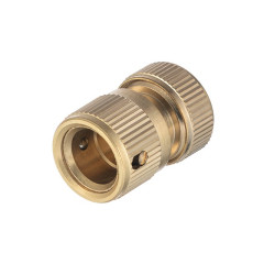 Конектор латунний з аквастопом 1/2 на шланг 3/4 STORM INTERTOOL GE-1217