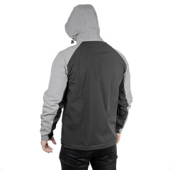 Куртка SOFTSHELL светло-серая, с капюшоном, стрейч 300 GSM 100D, 96% полиэстр и 4% эластан, L