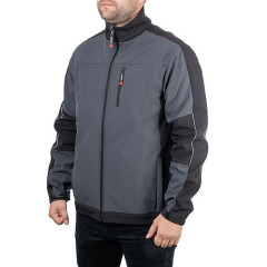 Куртка SOFTSHELL темно-сіра, тканина 300 GSM 100D, 96% поліестр та 4% еластан, XL