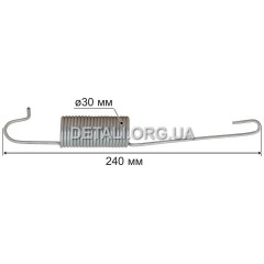 Пружина барабана Whirlpool 481249238392 (L240 / d30 / 21 виток)
