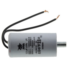 Конденсатор JYUL CBB-60L 1,5мкф - 450 VAC болт + провода (30*60 mm)