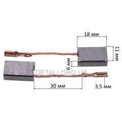 Щетки 6х11х18 B&D перфоратора Stanley STHR323K (комплект 2 шт) оригинал 5140145-21