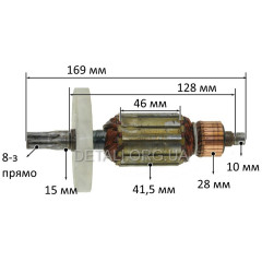 Якір перфоратор Stern 38 N (прямий зуб) (169*41,5 8-з /прямо)
