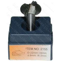 Фреза Globus Item 2155 D22mm  L6mm d8mm R3mm