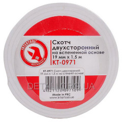 Скотч двосторонній 19 мм * 1.5 м на спіненої основі